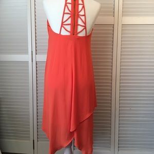Max and Cleo Strapped Tangerine Dress.